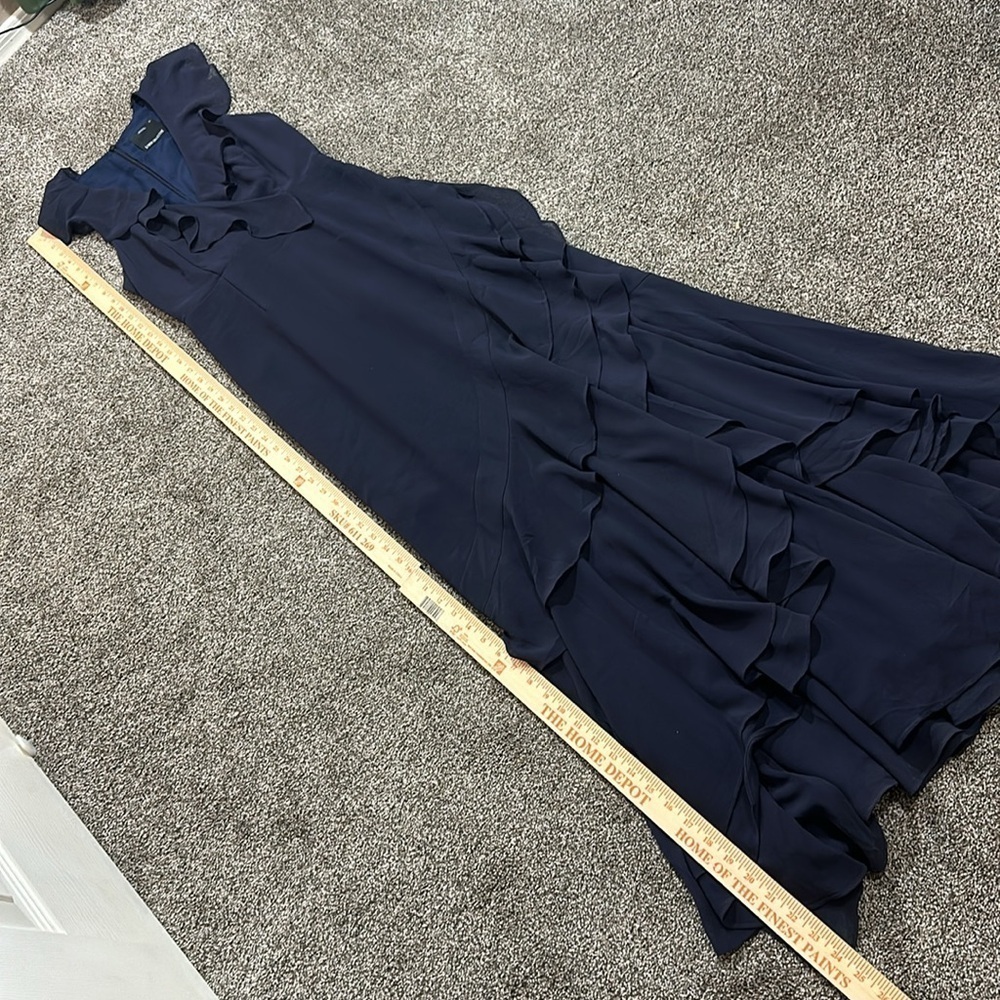Lulus c/med collective Be About You Washed Navy Ruffled Asymmetrical Maxi Dress - Picture 12 of 16